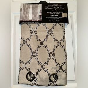 Luxury Collection by United Georgia Woven Grommet Panel Pair 74” x 84” NEW NWT
